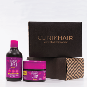 Kit com produtos da linha Divinamente loira. Para você dizer adeus aquele loiro amarelo! Linha exclusiva e poderosa para tratar o seu Mega Hair loiro como ele merece, por meio de super ingredientes como extrato de camomila, extrato de jaborandi & extrato de goji berry. 