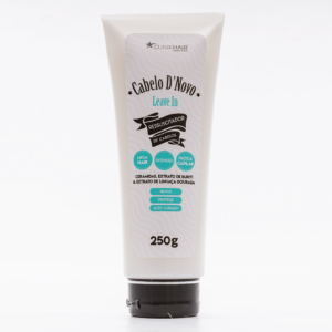 Cabelo D’Novo Leave-in- Garantindo o seu autocuidado diário! Para Mega Hair & para Prótese Capilar! O Leave- in Cabelo D’Novo, revive e protege o seu cabelo com ingredientes naturais, como os ativos de ceramidas, extrato de buriti & extrato de linhaça dourada.